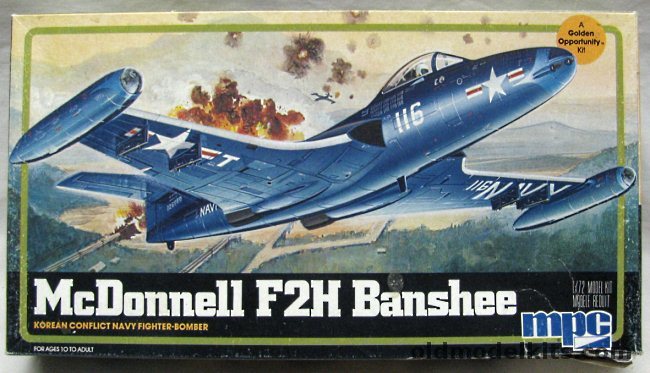 MPC 1/72 McDonnell F2H-2 or F2H-2P Banshee With Squadron Canopies - (ex-Airfix) - (F2H2 F2H2P), 1-4305 plastic model kit